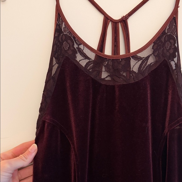 Free People Burgundy Velvet Dress - Picture 5 of 7
